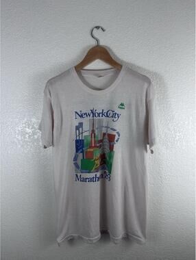Vintage 1983 New York City Marathon T Shirt Kappa Cecilia Hayes USA